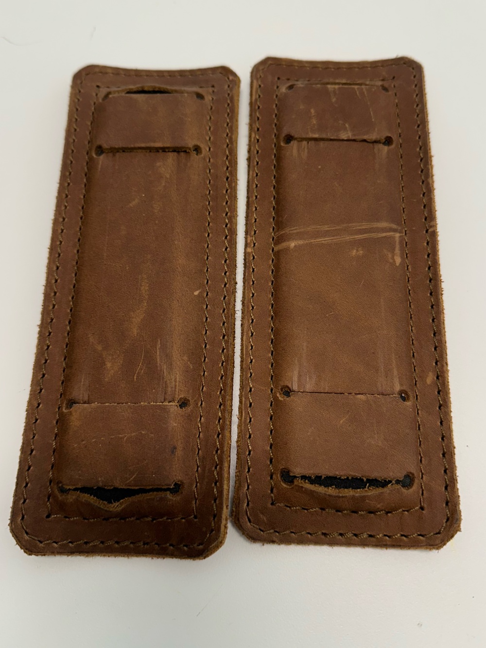 Saddleback Leather Tobacco Brown Shoulder Strap Pads Full Grain Leather Pair